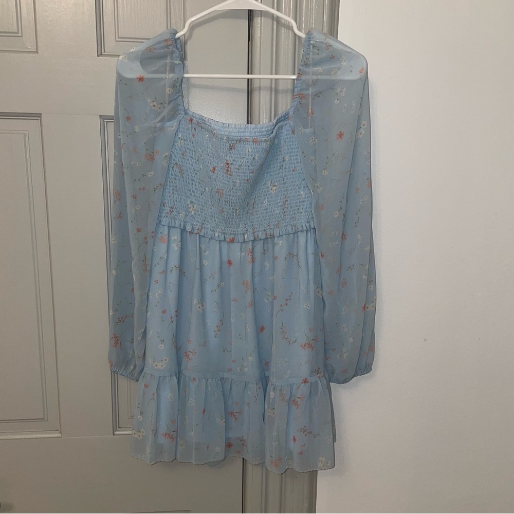Aritzia Wilfred Tempest Mini Dress Blue S